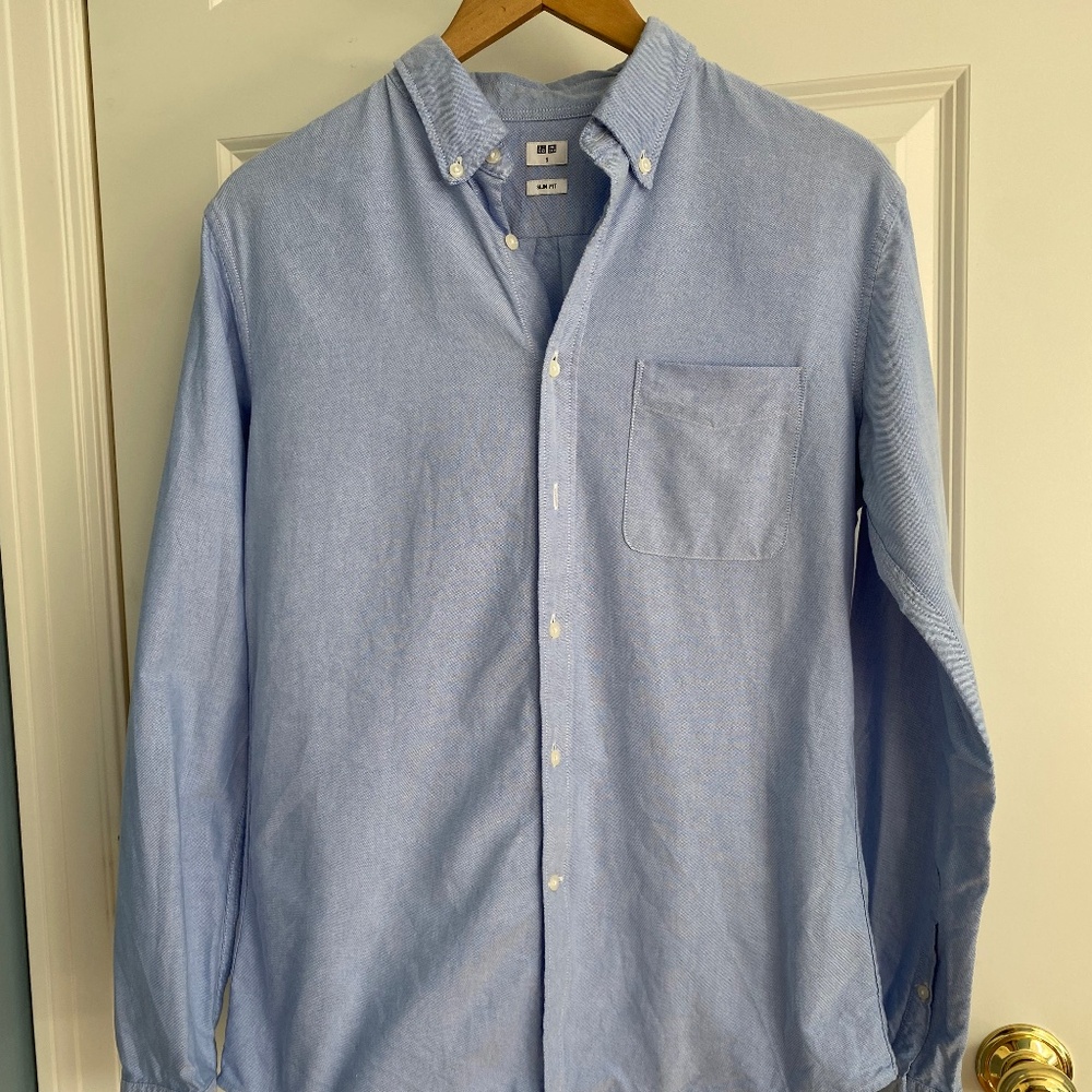 Uniqlo blue Slim Fit button-up